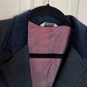 Liz Claiborne women’s navy wool blazer with blue velvet collar sz12